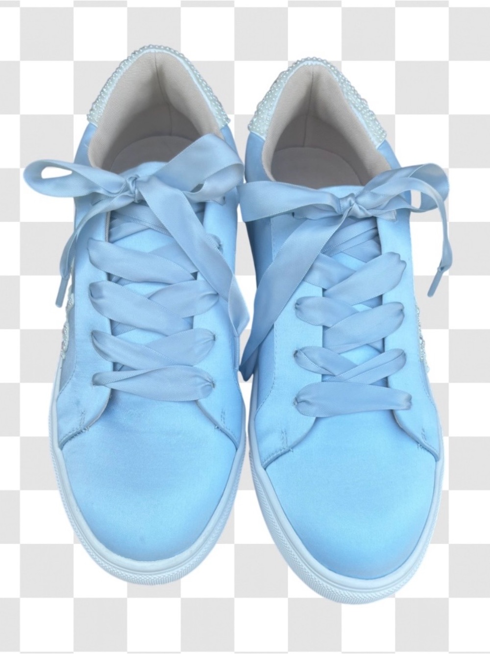 NWB- Betsey Johnson Brides Satin Sneakers with Pearl Detail - sz 7 - Picture 4 of 7